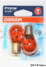 Original LADA 99996-3726092-10, Ampoule PY21W BAU15s (2 pièces) OSRAM 7507-02B