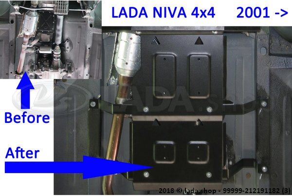 Original LADA 99999-212191182, Proteção do cárter. caixa de velocidades e RK LADA 4x4