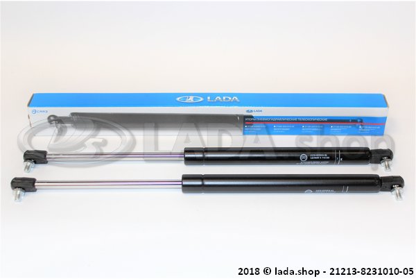 Original LADA 21213-8231010-05, Set (2 pcs) Verin a gaz pour hayon avec clips en polyamide 360N LADA Niva 4x4 1700