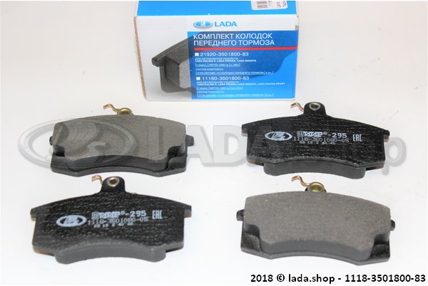 Original LADA 1118-3501800-83, Brake pad set (4)  Lada Kalina 1118-3501080