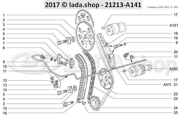 Original LADA 2123-1006020-87, Pignon fixe. arbre a cames