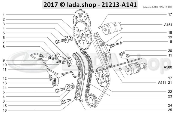 Original LADA 2123-1006020-87, Rueda dentada de arbol de leva