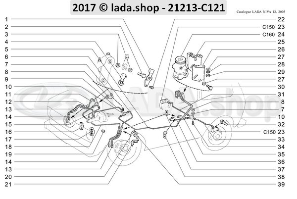 Original LADA 2121-3506076, Beugel. RH