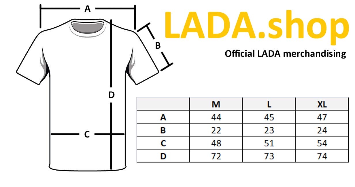 Original LADA 88888-1000312, T-shirt com costuras laterais cor-de-laranja LADA