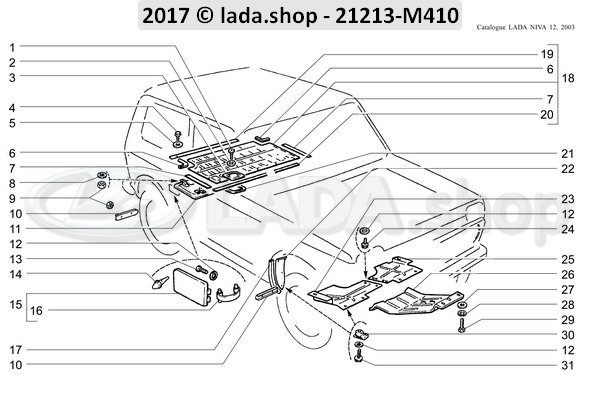 Original LADA 2121-8404310, aba de lama dianteira dir LADA Niva 4x4