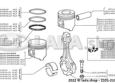 1A105 1 Connecting rods and pistons