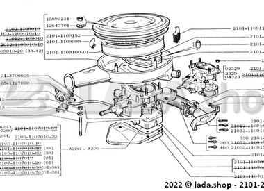 1A204 Carburettor and air cleaner