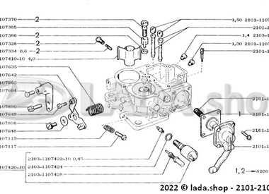 1A207 2 Corps de carburateur