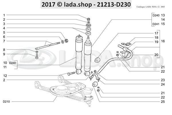 Original LADA 21214-2906010-01, Barre stabilisatrice