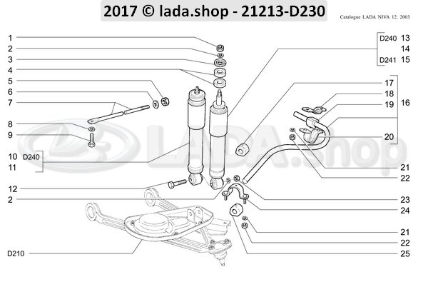 Original LADA 21214-2906010-20, Estabilizador