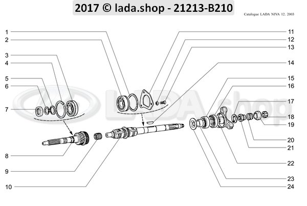 Original LADA 2107-1701025-01, Arbol primario Z=18