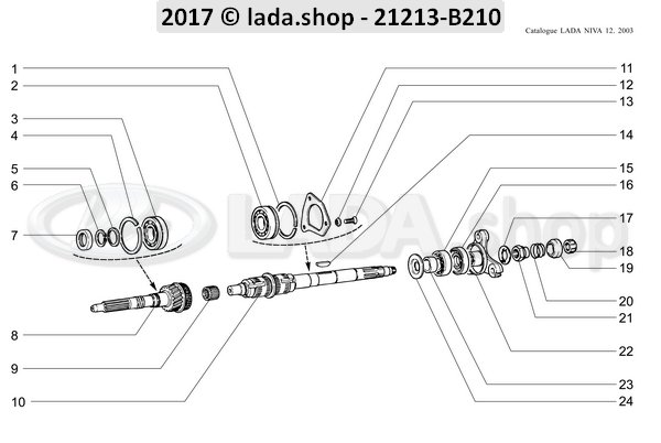 Original LADA 2107-1701025-01, Kupplungswelle Z=18 - Copy