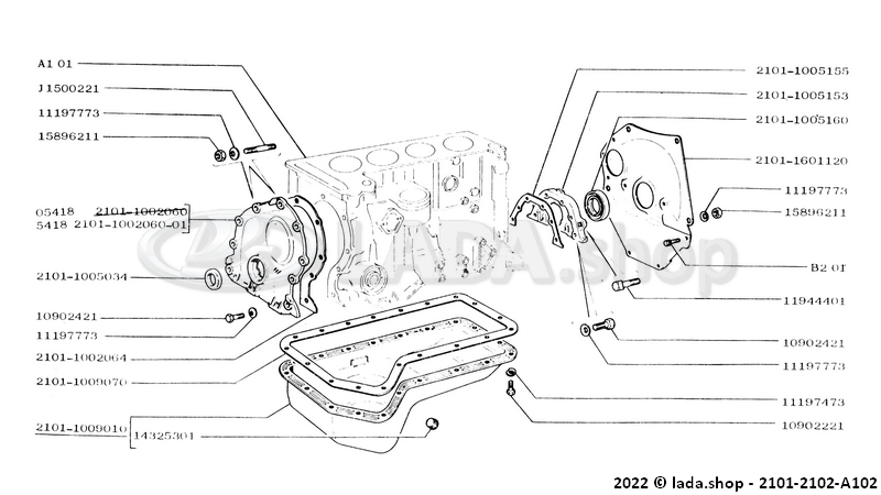 Original LADA 0000-1000902221, Bolt M6x16