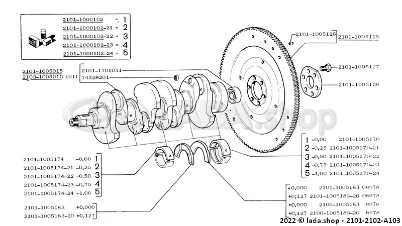 Original LADA 2101-1701031, Flywheel Bearing