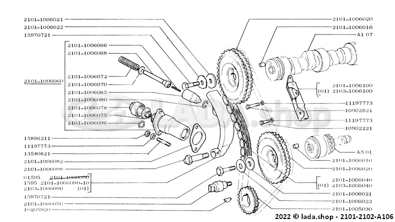 Original LADA 0000-1005896211, Porca M6