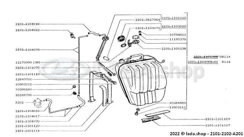 Original LADA 0000-1000284460, Gasket 10x16x1.5