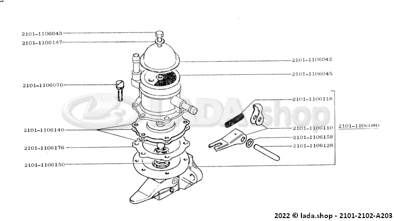 Original LADA 2101-1106015, Cuerpo de la bomba