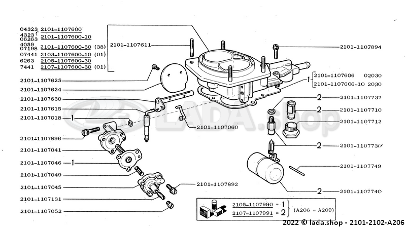 Original LADA 2101-1107049, Diafragma veer.