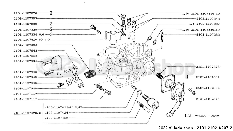 Original LADA 2101-1107316, Air jet