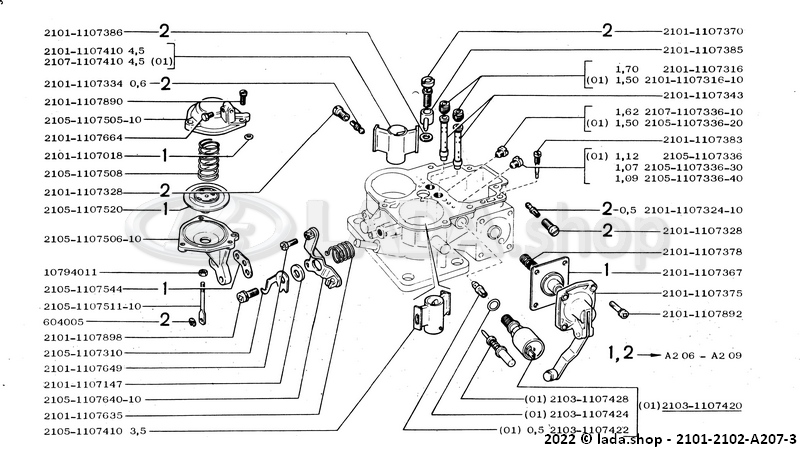 Original LADA 2101-1107018, Ring-Vergaser