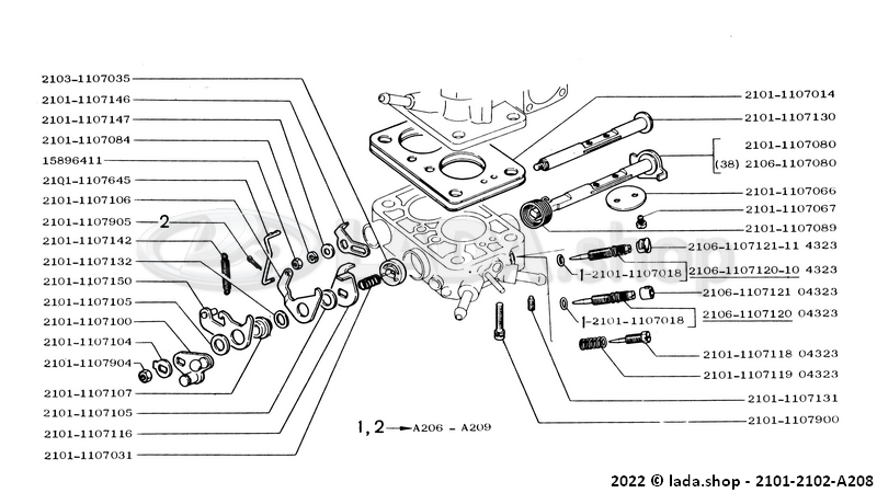 Original LADA 2101-1107084, Arandela elastica