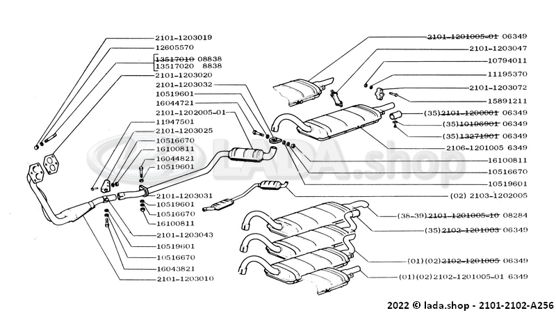 Original LADA 2101-1203032, Abrazadera