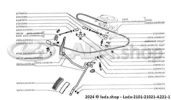 Original LADA 0000-1000788811, Ecrou M5