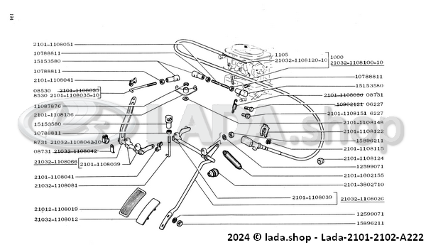 Original LADA 2101-1108035-10, Tringle d'accelérateur