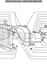 Original LADA 2101-1302060, Support de radiateur inférieur