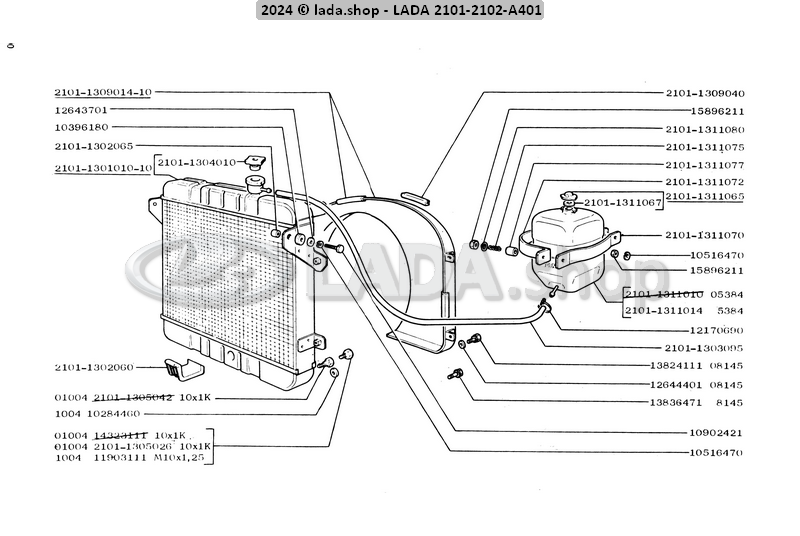 Original LADA 2101-1302060, Support de radiateur inférieur