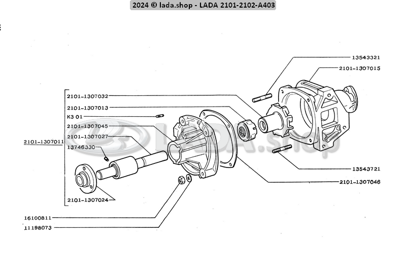 Original LADA 0000-1003543321, Stift M8x20