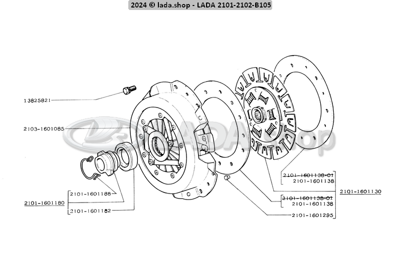 Original LADA 0000-1003825821, Parafuso M8X20