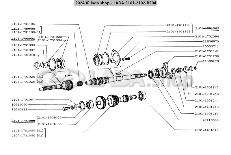 Original LADA 0000-1003303711, Parafuso M8X25