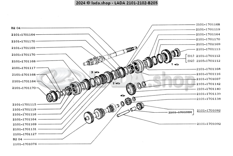 Original LADA 2101-1701113, Engrenagem Bush