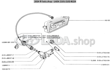 1B224 Aandrijving snelheidsmeter