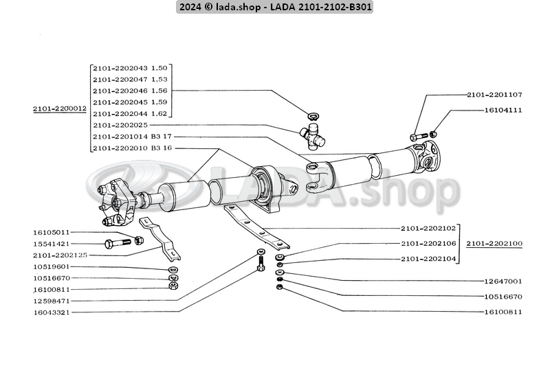 Original LADA 2101-2202043, Sicherungsring 1.50 mm