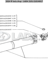 Original LADA 2101-2202043, Anillo de retencion 1.50 mm