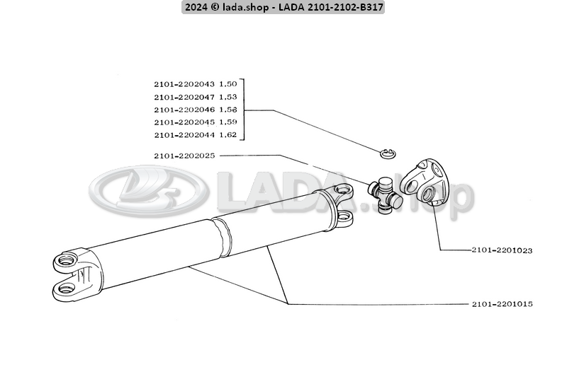 Original LADA 2101-2202043, Anillo de retencion 1.50 mm