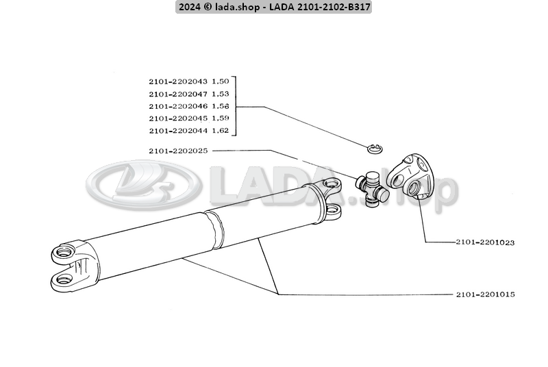 Original LADA 2101-2202043, Sicherungsring 1.50 mm