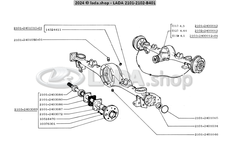 Original LADA 2101-2401034-01, Reten