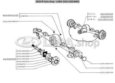 1B401 Rear axle and shafts