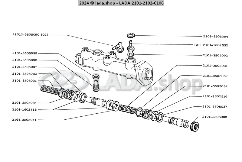 Original LADA 2101-3505033, O-ring afdichting zuiger voorrem remcilinder