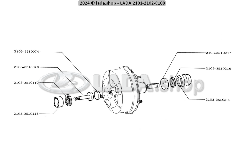 Original LADA 2103-3510070, Rod brake