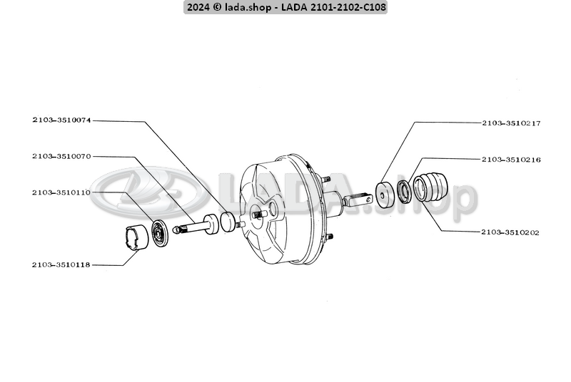 Original LADA 2103-3510110, Seal. brake booster