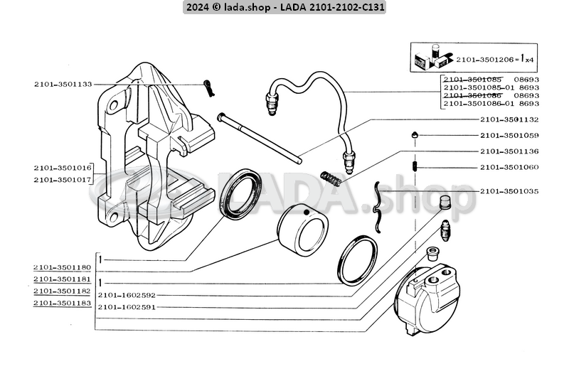 Original LADA 2101-1602591-01, Encaixe de bombeamento