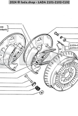 Original LADA 2101-3502090-86, Set brake shoe (4) 2101-7 and Niva 4x4