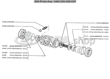 1C107 Rear wheel brake cylinder