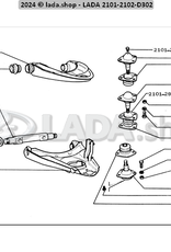 Original LADA 2101-2904095-86, Querlenker Oben Rechts
