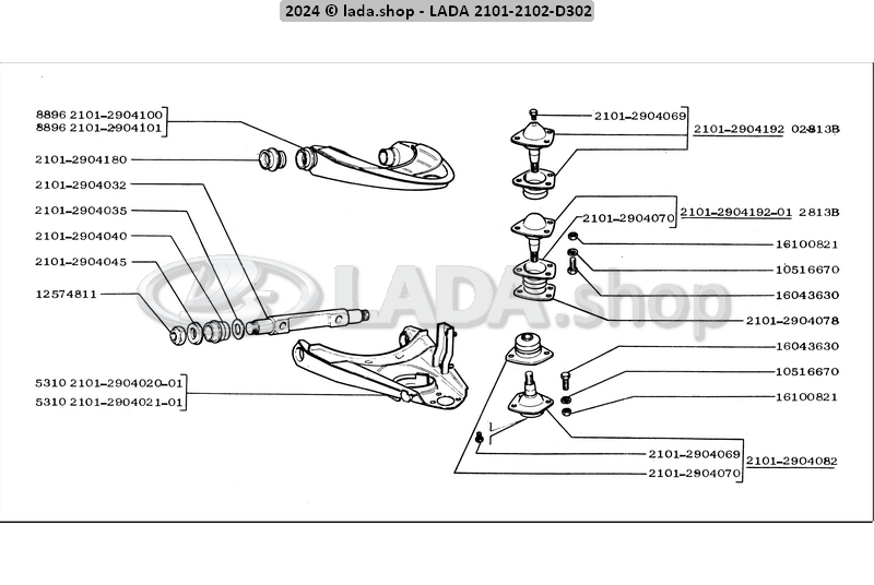 Original LADA 2101-2904100, Querlenker Oben Rech