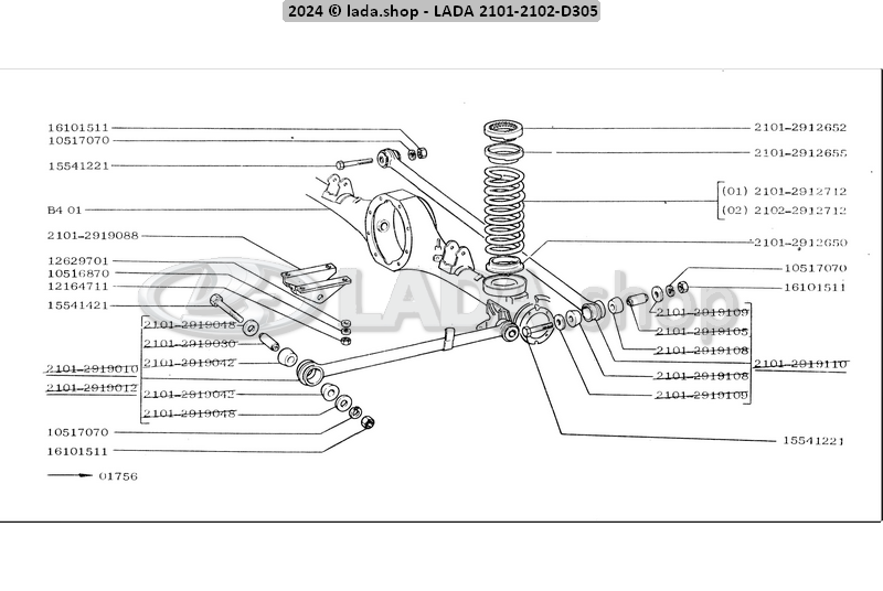 Original LADA 0000-1006101511, moer M12x1.25